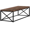 Monarch Specialties Coffee Table - Brown Reclaimed Wood-Look / Black Metal I 3416